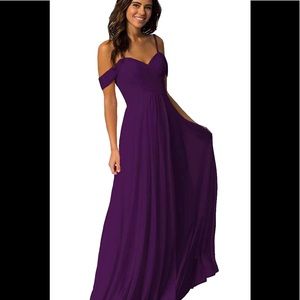 NEW - Plum Chiffon Bridesmaid Long Dress